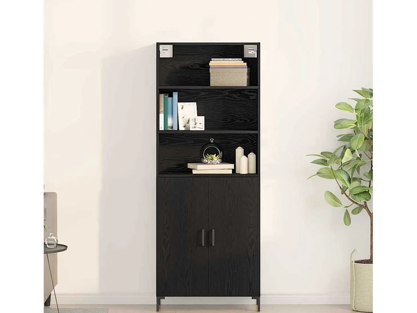 Aparador alto Roble Negro 69,5 x 34 x 180 cm