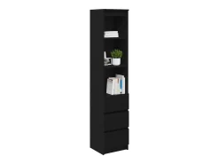 Aparador alto roble negro 37,5x35x180 cm madera de ingeniería