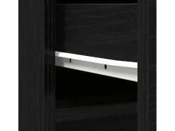 Aparador alto roble negro 37,5x35x180 cm madera de ingeniería