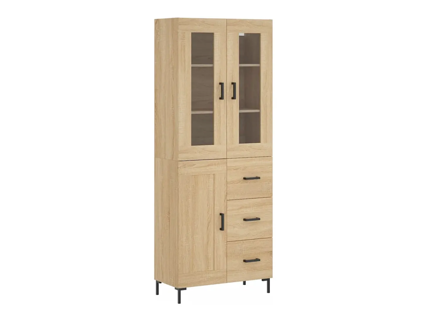 Aparador alto roble Sonoma 69,5x34x180 cm Madera de ingeniería