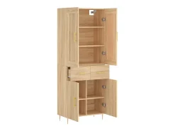 Aparador alto roble Sonoma 69,5x34x180 cm Madera de ingeniería