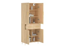 Aparador alto roble Sonoma 69,5x34x180 cm Madera de ingeniería