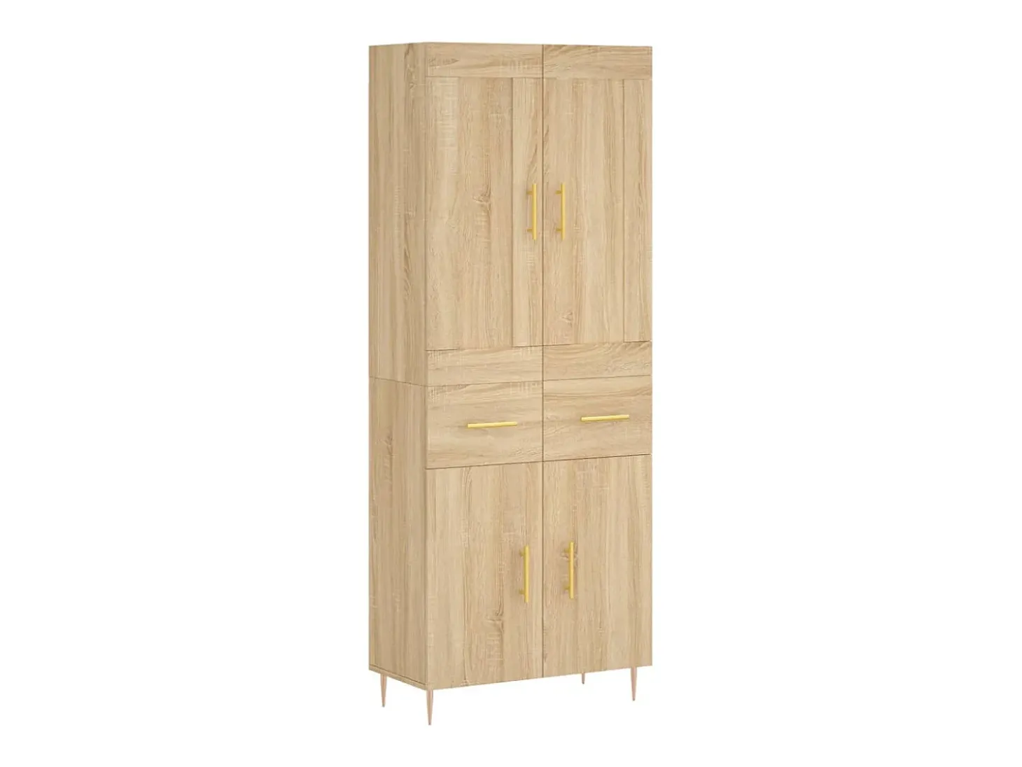 Aparador alto roble Sonoma 69,5x34x180 cm Madera de ingeniería