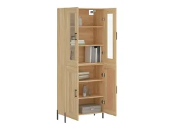 Aparador alto roble Sonoma 69,5x34x180 cm Madera de ingeniería