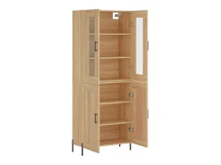 Aparador alto roble Sonoma 69,5x34x180 cm Madera de ingeniería