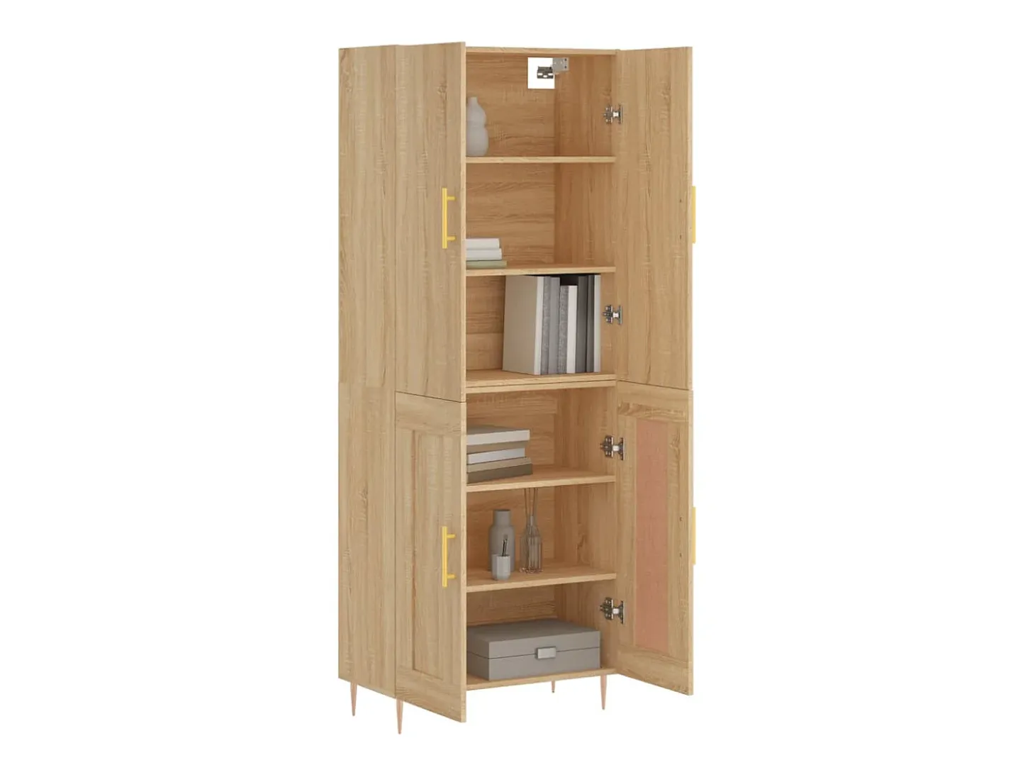 Aparador alto roble Sonoma 69,5x34x180 cm Madera de ingeniería