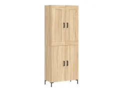 Aparador alto roble Sonoma 69,5x34x180 cm Madera de ingeniería