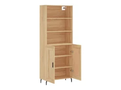 Aparador alto roble Sonoma 69,5x34x180 cm Madera de ingeniería