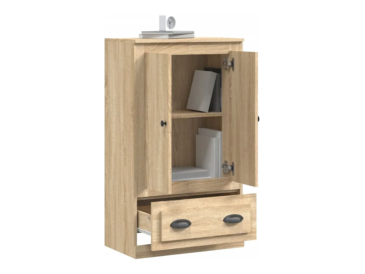 Aparador alto roble Sonoma 60x35,5x103,5 cm madera de ingeniería