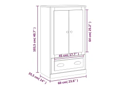 Aparador alto roble Sonoma 60x35,5x103,5 cm madera de ingeniería