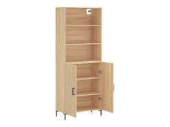 Aparador alto roble Sonoma 69,5x34x180 cm Madera de ingeniería