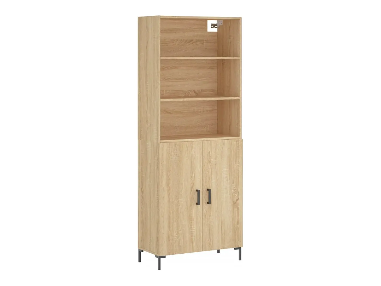 Aparador alto roble Sonoma 69,5x34x180 cm Madera de ingeniería
