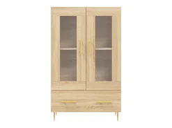 Aparador alto roble Sonoma 69,5x31x115 cm madera de ingeniería