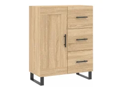 Aparador alto roble Sonoma 69,5x34x180 cm Madera de ingeniería