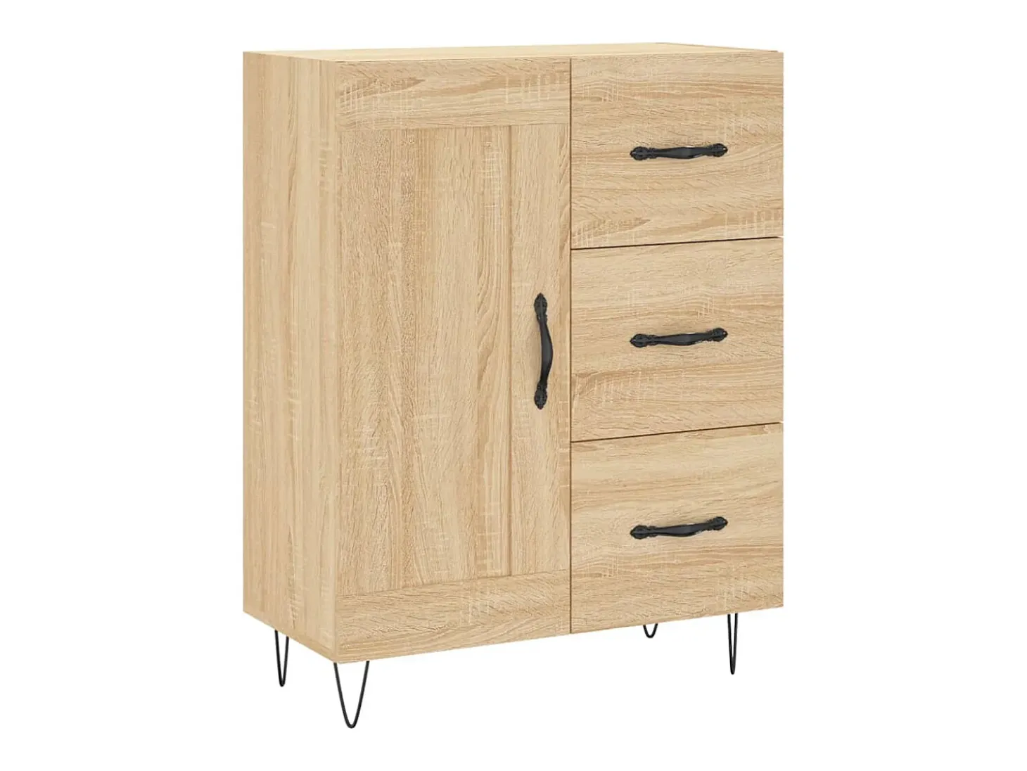 Aparador alto roble Sonoma 69,5x34x180 cm Madera de ingeniería