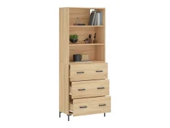 Aparador alto roble Sonoma 69,5x34x180 cm Madera de ingeniería