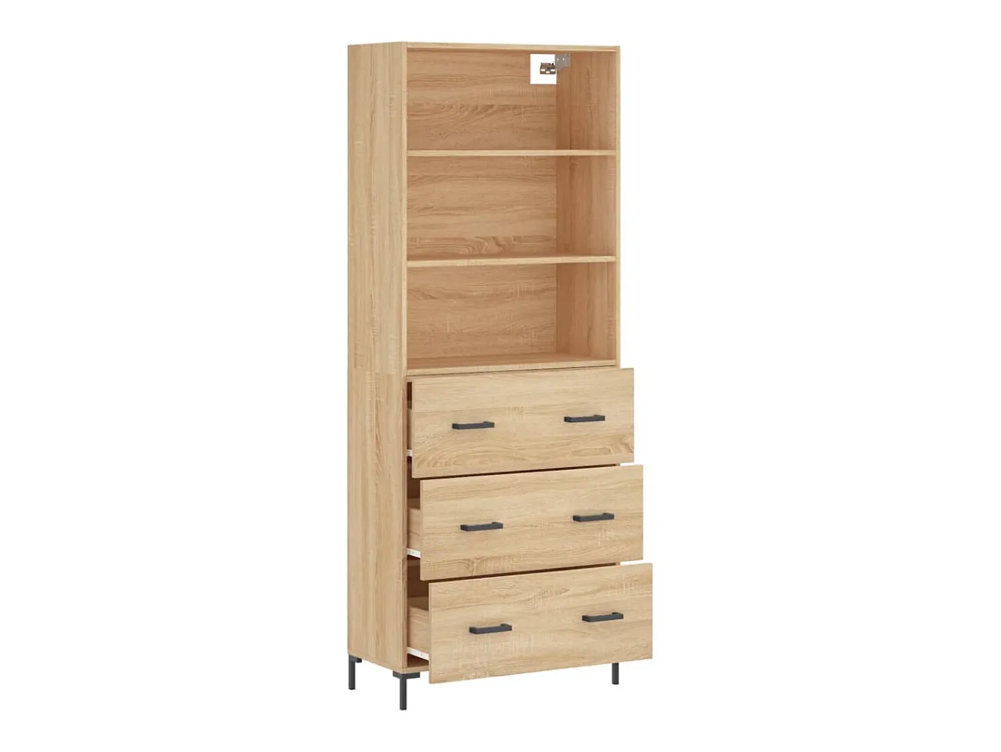 Aparador alto roble Sonoma 69,5x34x180 cm Madera de ingeniería