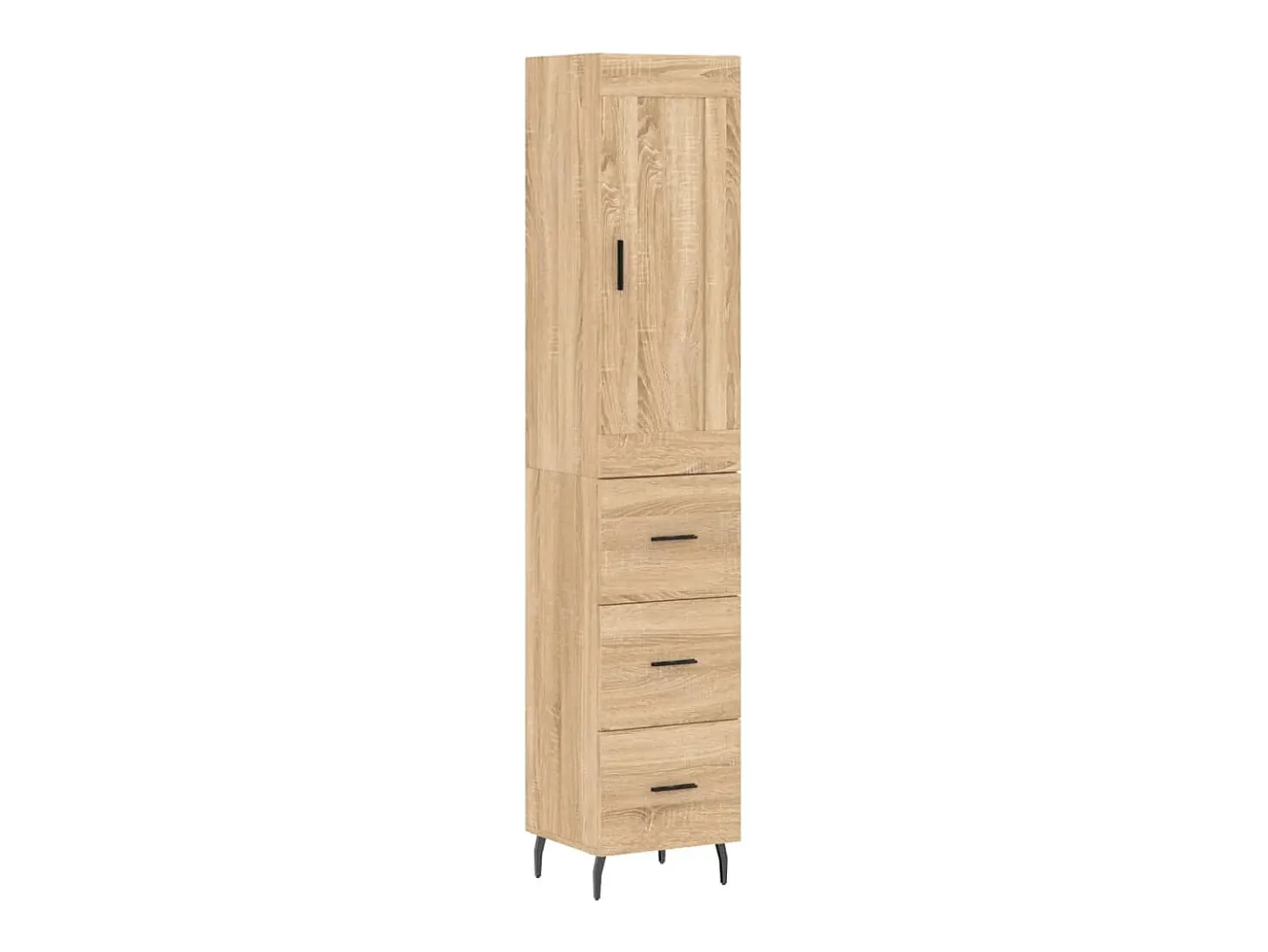 Aparador alto roble Sonoma 34,5x34x180 cm Madera de ingeniería