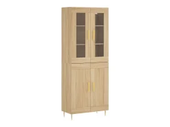 Aparador alto roble Sonoma 69,5x34x180 cm Madera de ingeniería