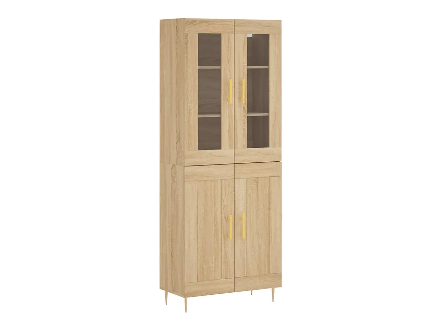 Aparador alto roble Sonoma 69,5x34x180 cm Madera de ingeniería