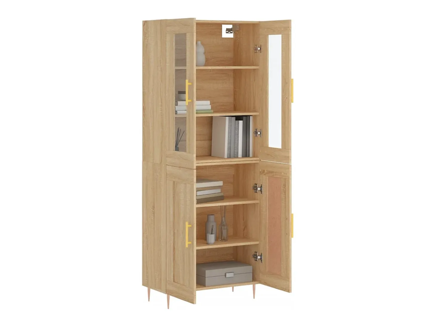 Aparador alto roble Sonoma 69,5x34x180 cm Madera de ingeniería
