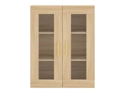 Aparador alto roble Sonoma 69,5x34x180 cm Madera de ingeniería
