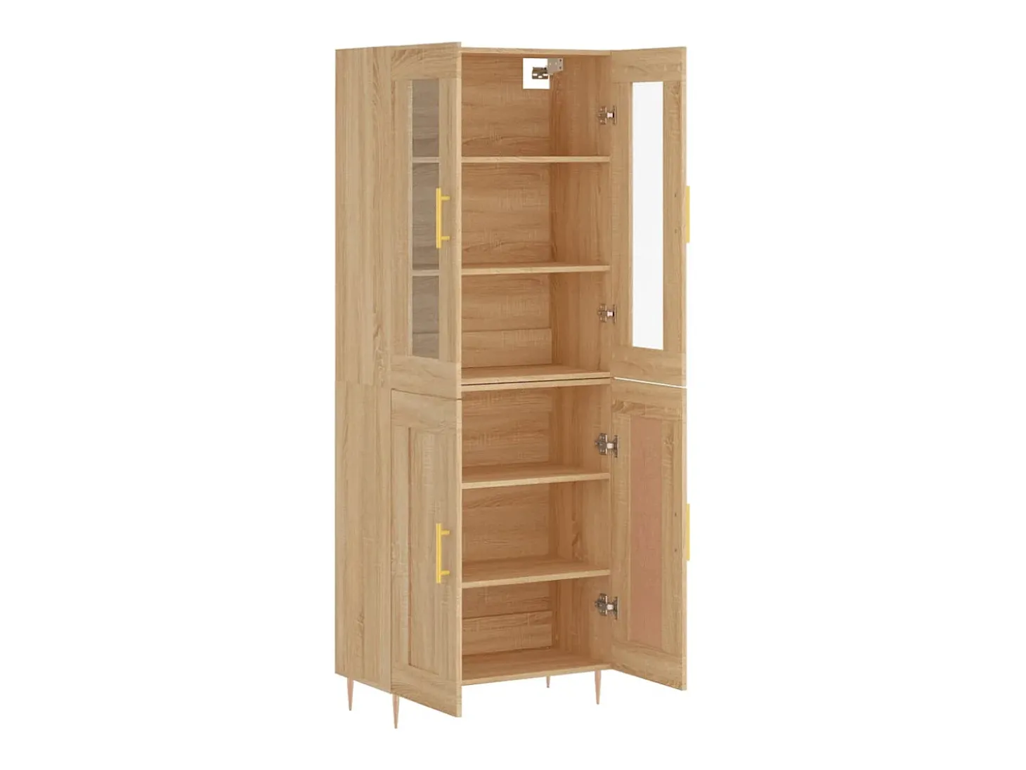 Aparador alto roble Sonoma 69,5x34x180 cm Madera de ingeniería