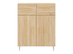 Aparador alto roble Sonoma 69,5x34x180 cm Madera de ingeniería