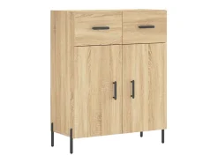 Aparador alto roble Sonoma 69,5x34x180 cm Madera de ingeniería