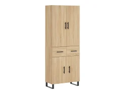 Aparador alto roble Sonoma 69,5x34x180 cm Madera de ingeniería