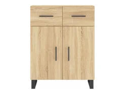 Aparador alto roble Sonoma 69,5x34x180 cm Madera de ingeniería