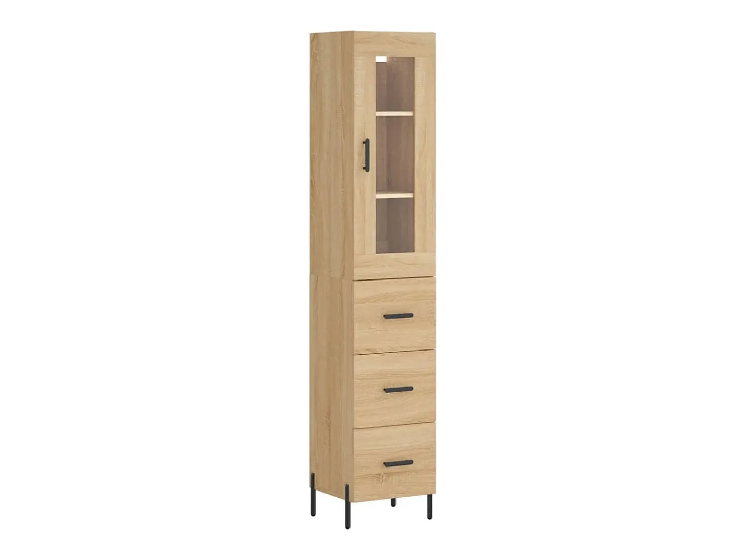 Aparador alto roble Sonoma 34,5x34x180 cm Madera de ingeniería