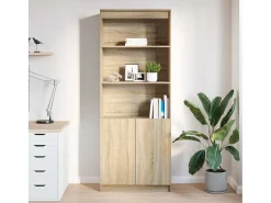 Aparador alto roble Sonoma 70x35x180 cm madera de ingeniería