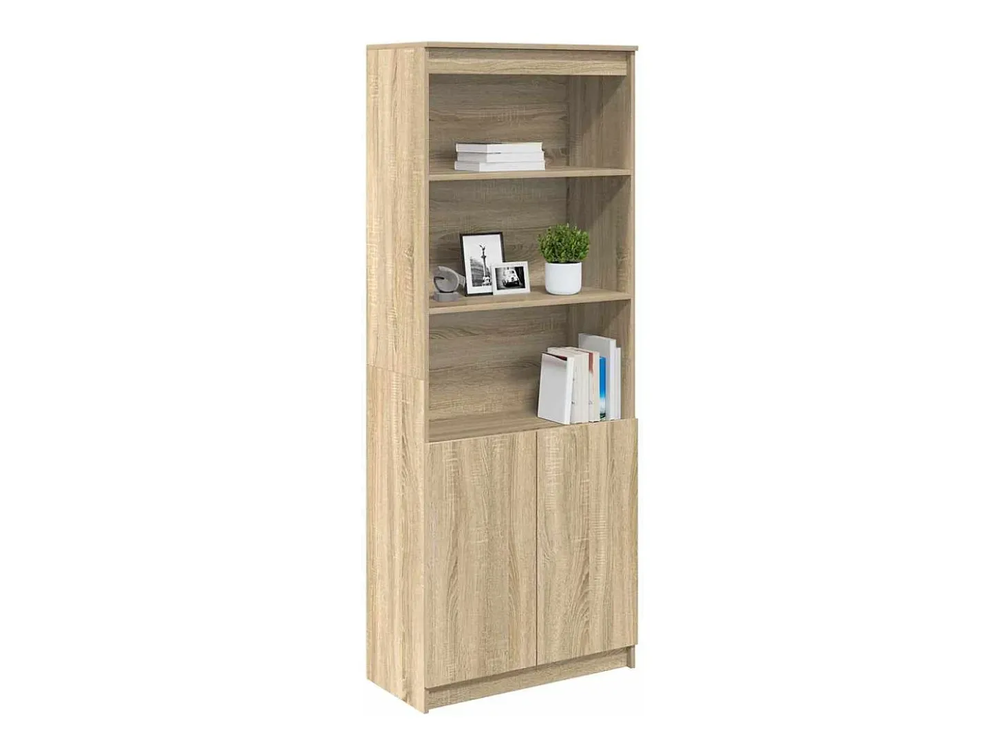 Aparador alto roble Sonoma 70x35x180 cm madera de ingeniería