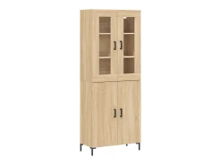 Aparador alto roble Sonoma 69,5x34x180 cm Madera de ingeniería
