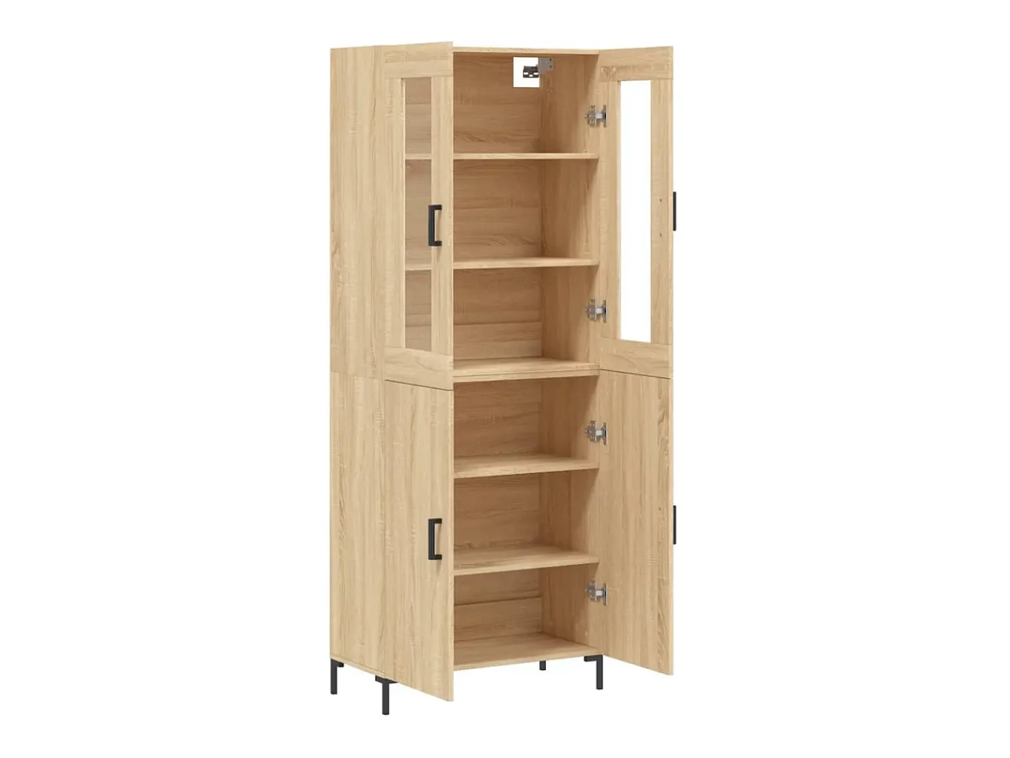 Aparador alto roble Sonoma 69,5x34x180 cm Madera de ingeniería