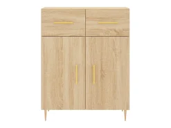 Aparador alto roble Sonoma 69,5x34x180 cm Madera de ingeniería