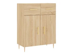 Aparador alto roble Sonoma 69,5x34x180 cm Madera de ingeniería