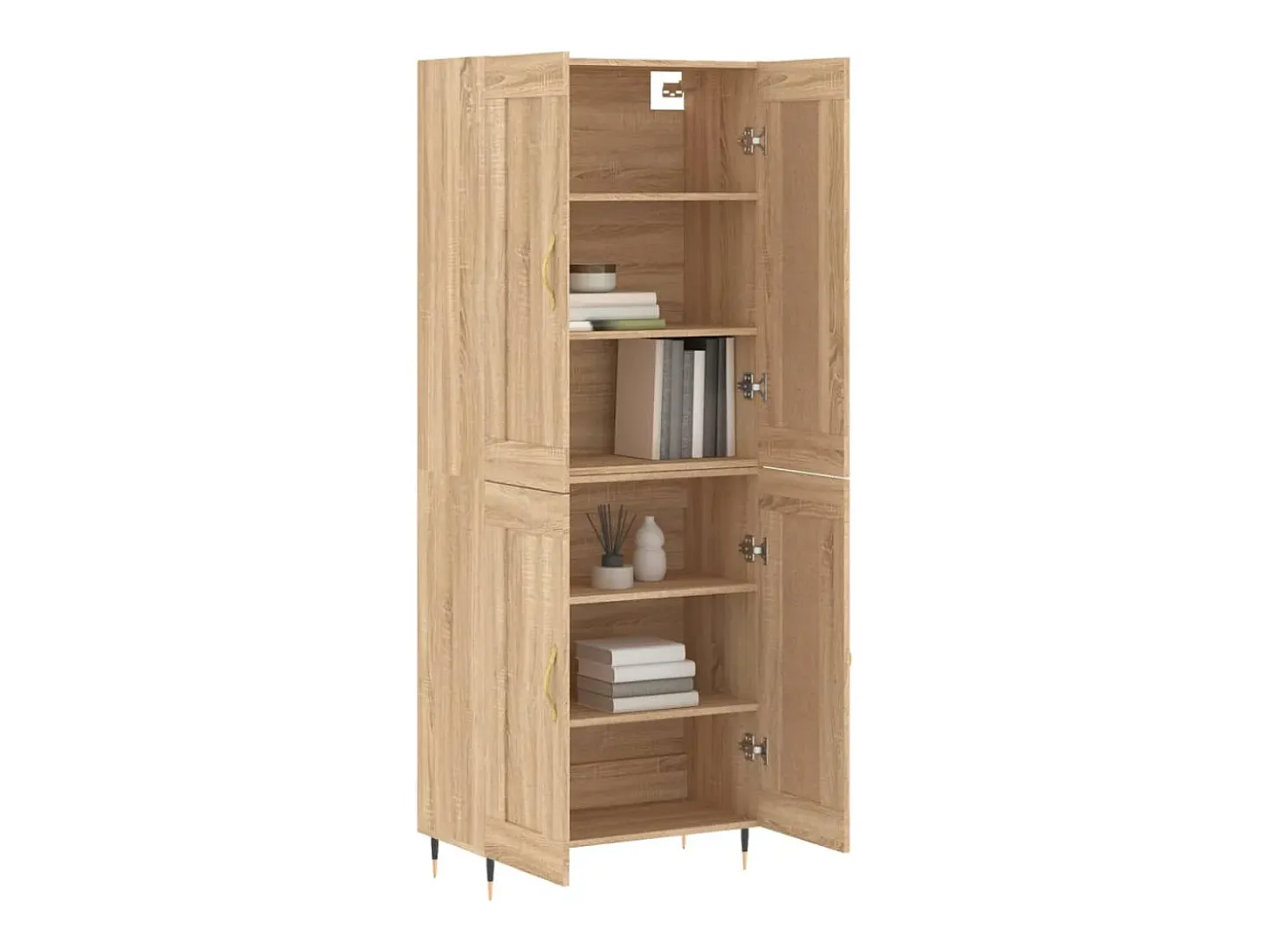 Aparador alto roble Sonoma 69,5x34x180 cm Madera de ingeniería