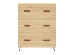 Aparador alto roble Sonoma 69,5x34x180 cm Madera de ingeniería