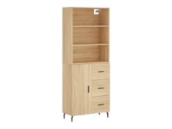 Aparador alto roble Sonoma 69,5x34x180 cm Madera de ingeniería