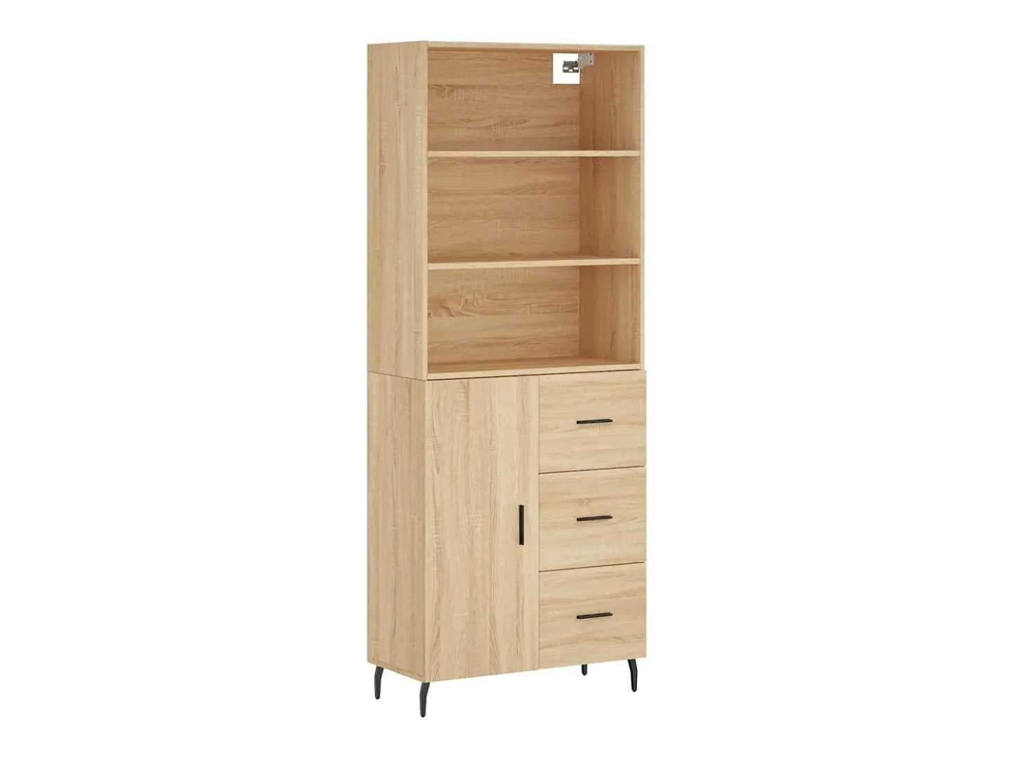 Aparador alto roble Sonoma 69,5x34x180 cm Madera de ingeniería