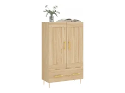Aparador alto roble Sonoma 69,5x31x115 cm madera de ingeniería