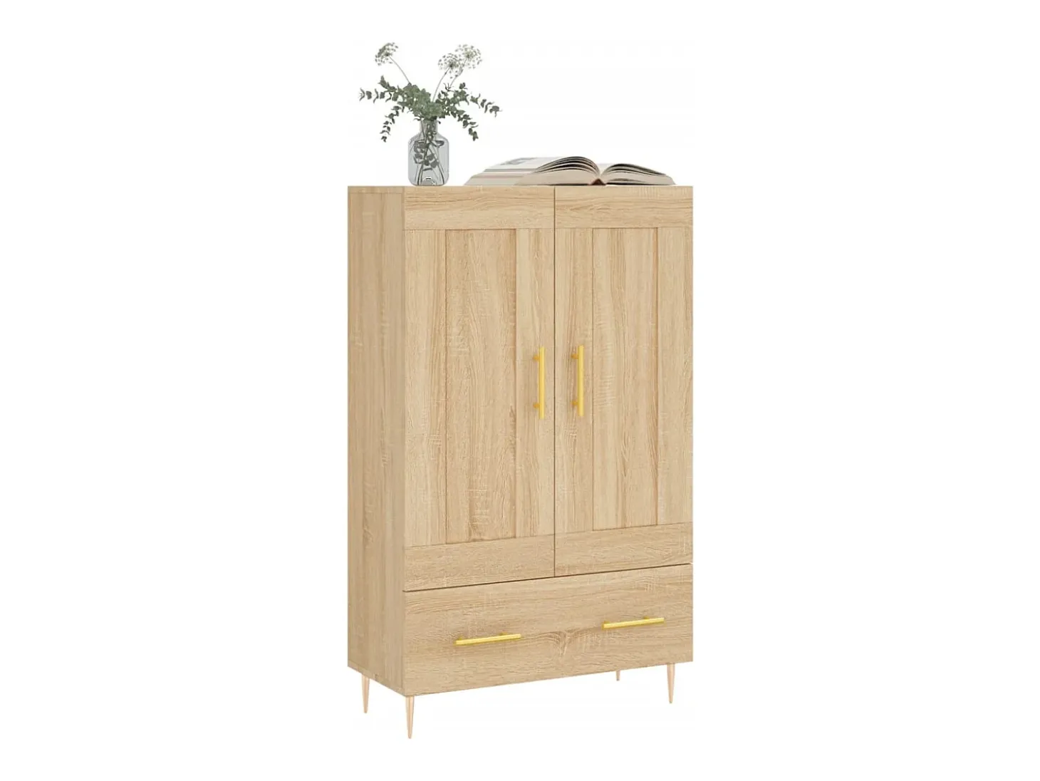 Aparador alto roble Sonoma 69,5x31x115 cm madera de ingeniería