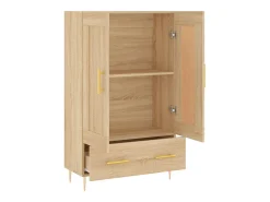 Aparador alto roble Sonoma 69,5x31x115 cm madera de ingeniería