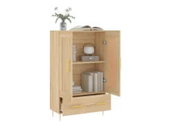 Aparador alto roble Sonoma 69,5x31x115 cm madera de ingeniería