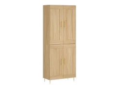 Aparador alto roble Sonoma 69,5x34x180 cm Madera de ingeniería