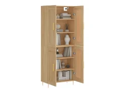 Aparador alto roble Sonoma 69,5x34x180 cm Madera de ingeniería