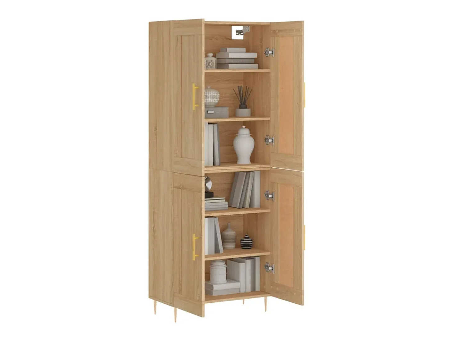 Aparador alto roble Sonoma 69,5x34x180 cm Madera de ingeniería