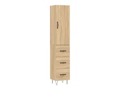 Aparador alto roble Sonoma 34,5x34x180 cm Madera de ingeniería